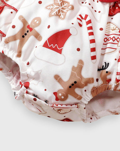 2 Pc Baby Girl Gingerbread Bodysuit Set