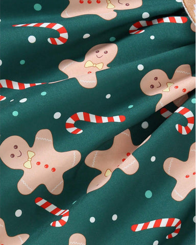 3 Pc Baby Girl Gingerbread Overall Dress Set