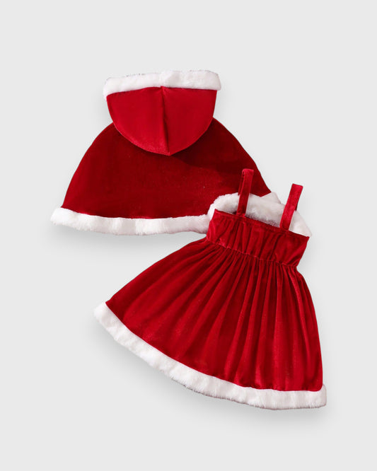 2 Pc Baby Girl Misses Clause Dress & Capelet
