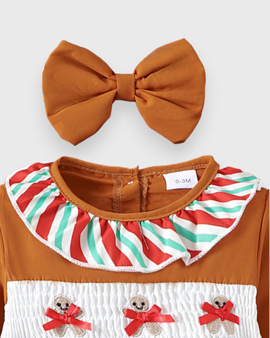 2 Pc Baby Girl Gingerbread Bodysuit