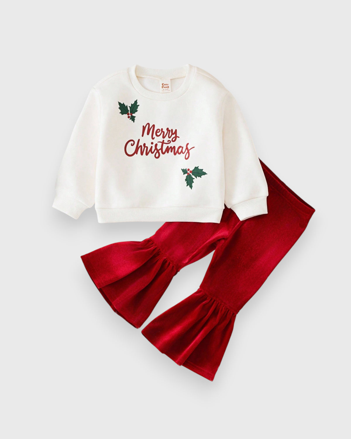 2 Pc Baby Girl Merry Christmas Sweater Set