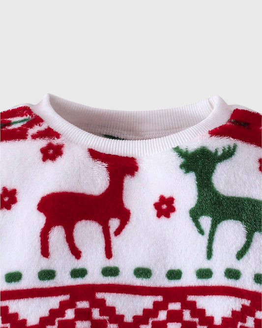 Baby Plush Christmas Print Sweat set