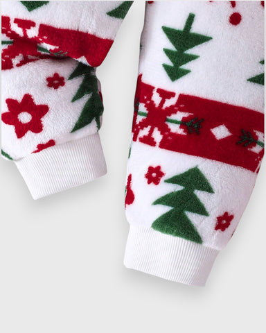 Baby Plush Christmas Print Sweat set
