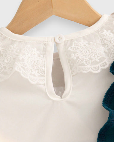 3 Pc Baby Girl Corduroy Ruffle Collar Dress