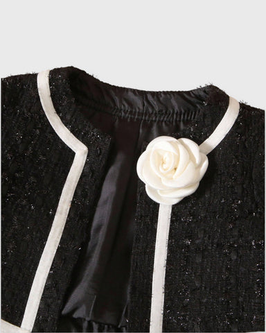 Baby Girl Tweed Chic Camelia Rosette Jacket and Dress