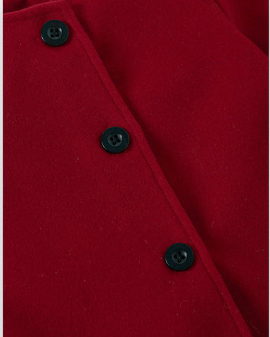 3 pcs Baby Girl Pea Coat and Plaid Skirt Set