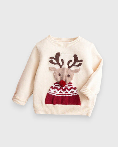 Baby Knitted Red Nose Reindeer Sweater