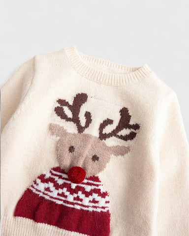 Baby Knitted Red Nose Reindeer Sweater