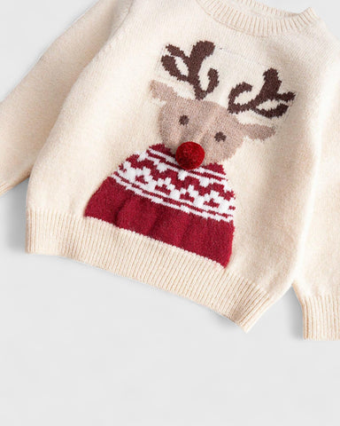 Baby Knitted Red Nose Reindeer Sweater