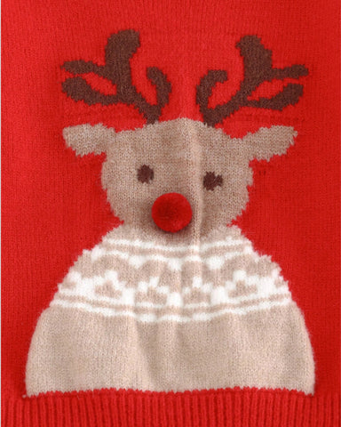 Baby Knitted Red Nose Reindeer Sweater