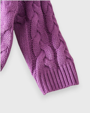 Baby Knitted Red Cable Turtle Neck Sweater