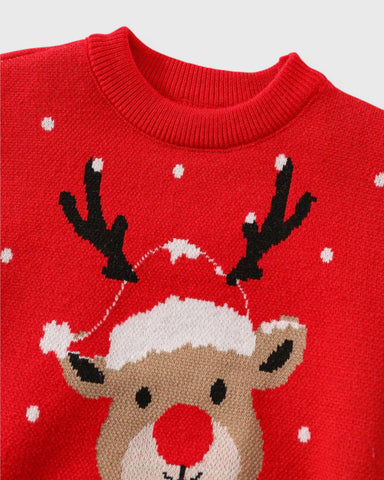 Baby Knitted Snow Reindeer Sweater