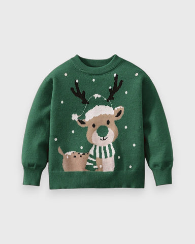 Baby Knitted Snow Reindeer Sweater