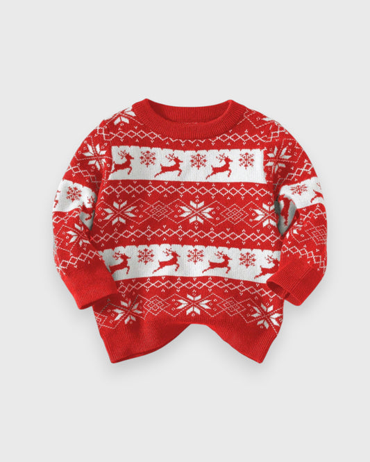 Baby Knitted Festive Reindeer Fair Isle Sweater