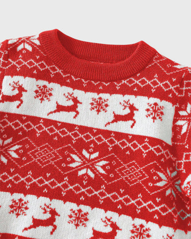 Baby Knitted Festive Reindeer Fair Isle Sweater