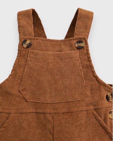 Baby Boy Corduroy Overall Pants with Plaid Bodysuit