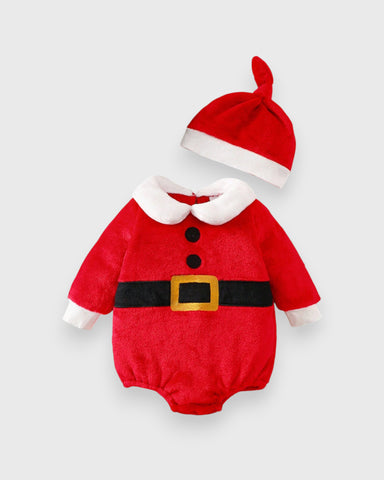 2 Pc Baby Velvet Santa Bodysuit