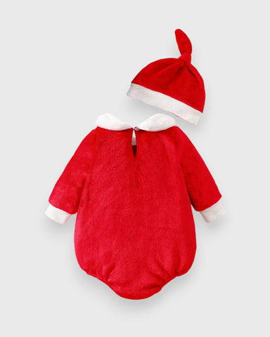 2 Pc Baby Velvet Santa Bodysuit