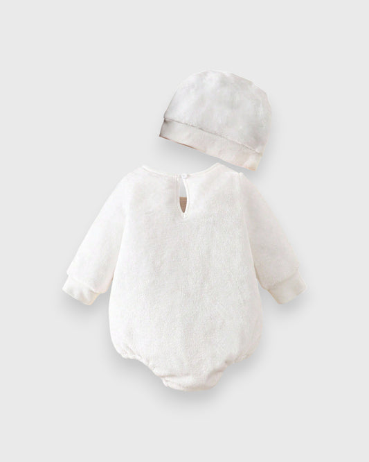 2 Pc Baby Velvet Snowman Bodysuit