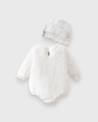2 Pc Baby Velvet Snowman Bodysuit