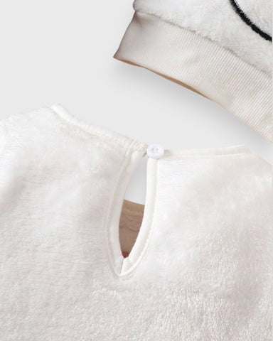 2 Pc Baby Velvet Snowman Bodysuit