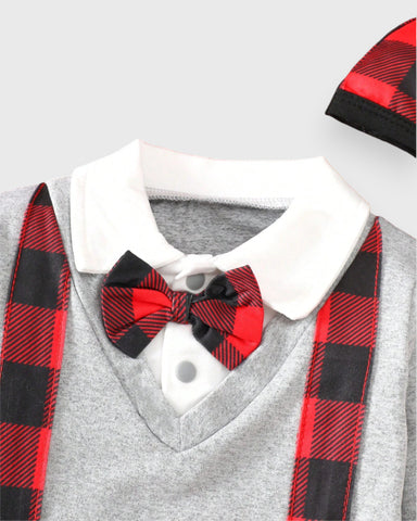 2 Pc Baby Boy Buffalo Plaid Santa Set