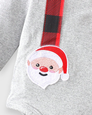 2 Pc Baby Boy Buffalo Plaid Santa Set