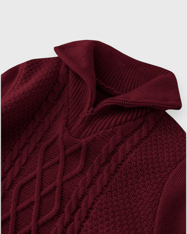 Baby Cable Quarter Zip Sweater