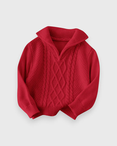 Baby Cable Quarter Zip Sweater