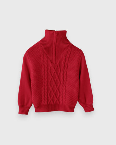 Baby Cable Quarter Zip Sweater