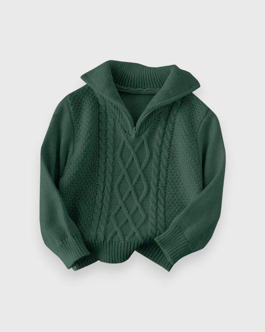 Baby Cable Quarter Zip Sweater