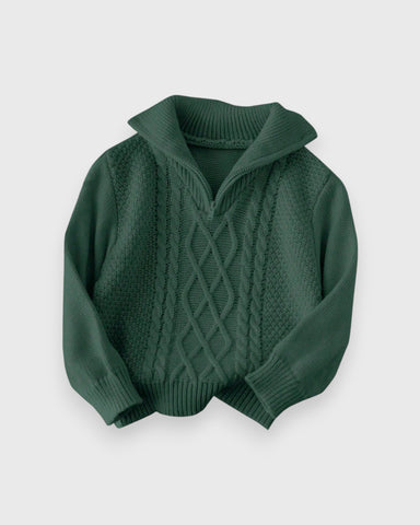 Baby Cable Quarter Zip Sweater