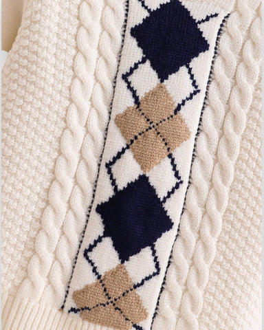 Baby Argyle Preppy Knit Sweater