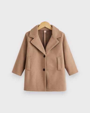 Toddler Boy Lapel Collar Over Coat