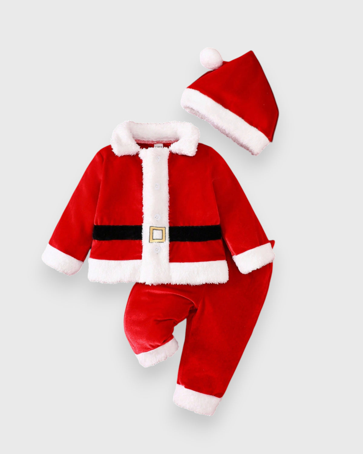 3 Pc Baby Santa Clause Fleece Costume