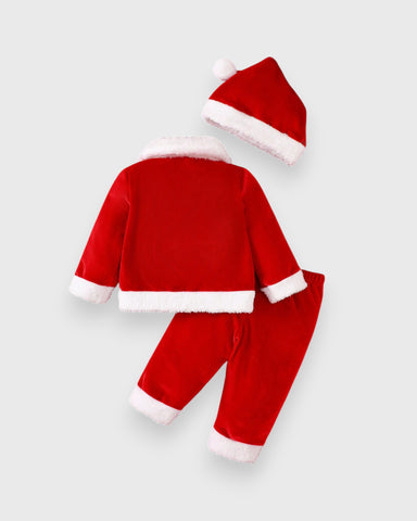 3 Pc Baby Santa Clause Fleece Costume