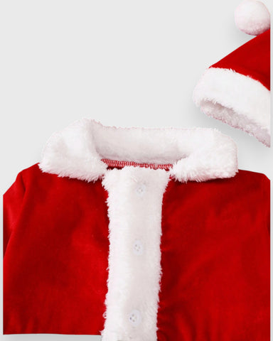 3 Pc Baby Santa Clause Fleece Costume
