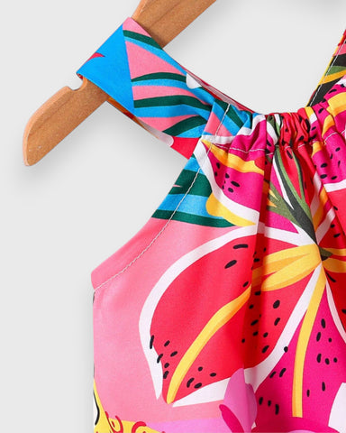 Baby Girl Tropical Leaf Summer Dress