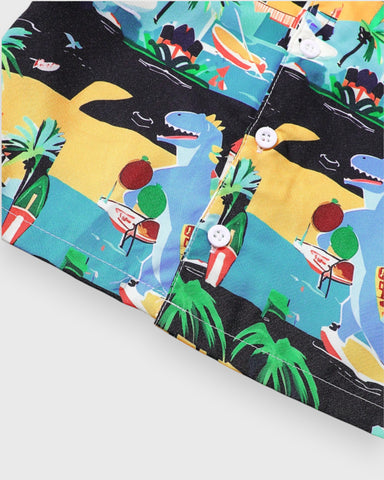 2 Piece Baby Boy Tropical Hawaiian Print button Shirt Shorts Set