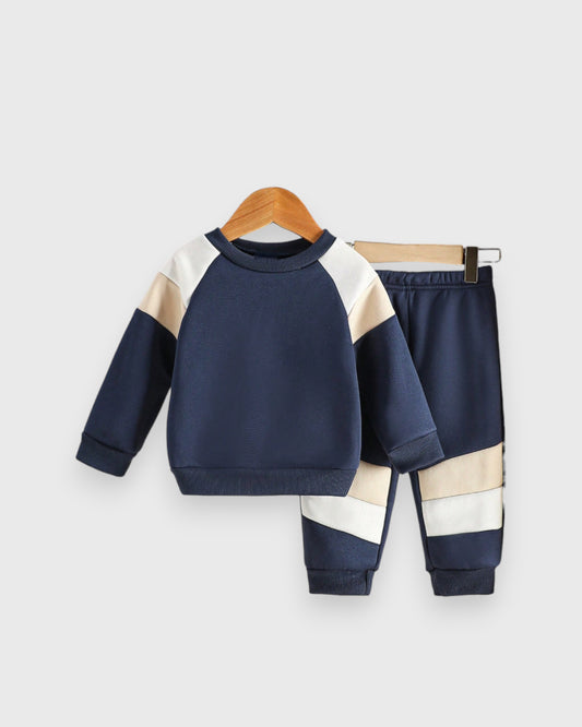 2 Pc Baby Color Block Sweat Suit