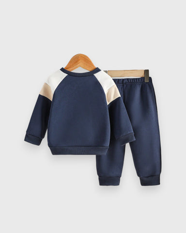 2 Pc Baby Color Block Sweat Suit