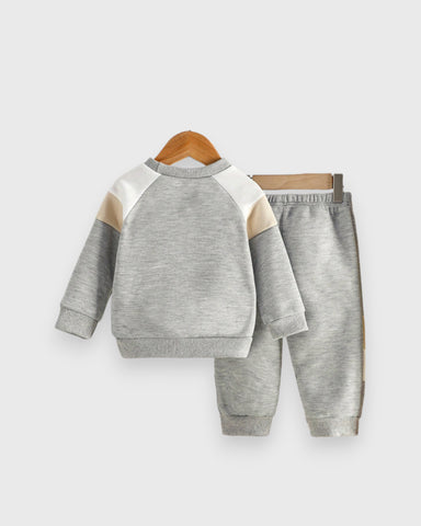 2 Pc Baby Color Block Sweat Suit