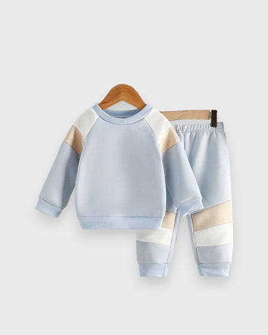 2 Pc Baby Color Block Sweat Suit