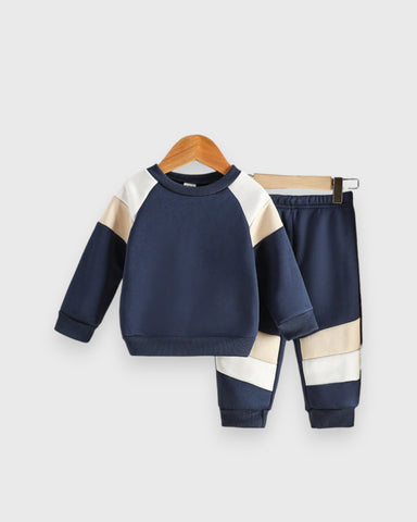 2 Pc Baby Color Block Sweat Suit