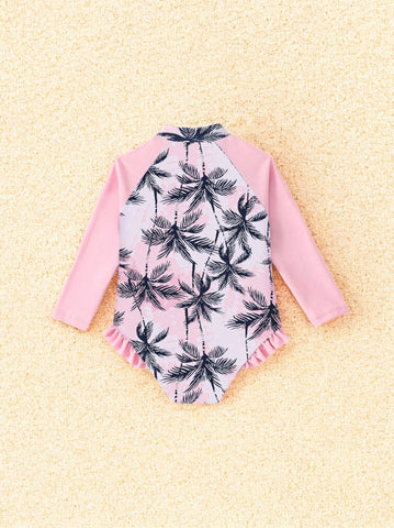 Baby Girl Palm Tree One Piece Swimsuit