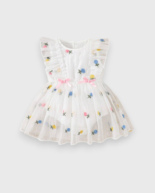 Baby Girl Dandelion Emb Ruffle Dress