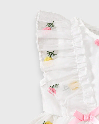 Baby Girl Dandelion Emb Ruffle Dress