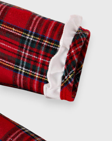 Girls Plaid Holiday Smock Collar Dress