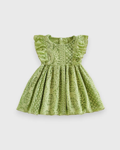 Baby Girl Mesh Leaflet Dress