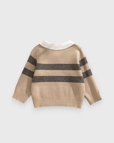 Baby Boy Nova Check Collar Sweater